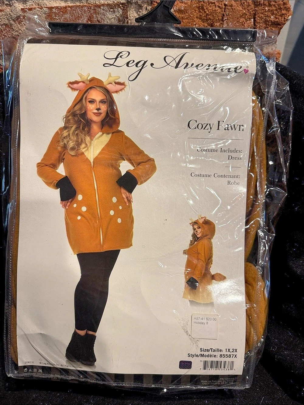 Leg Avenue Cozy Fawn Plus Size Costume Fawn Costume Brown & Black Size 1X/2X